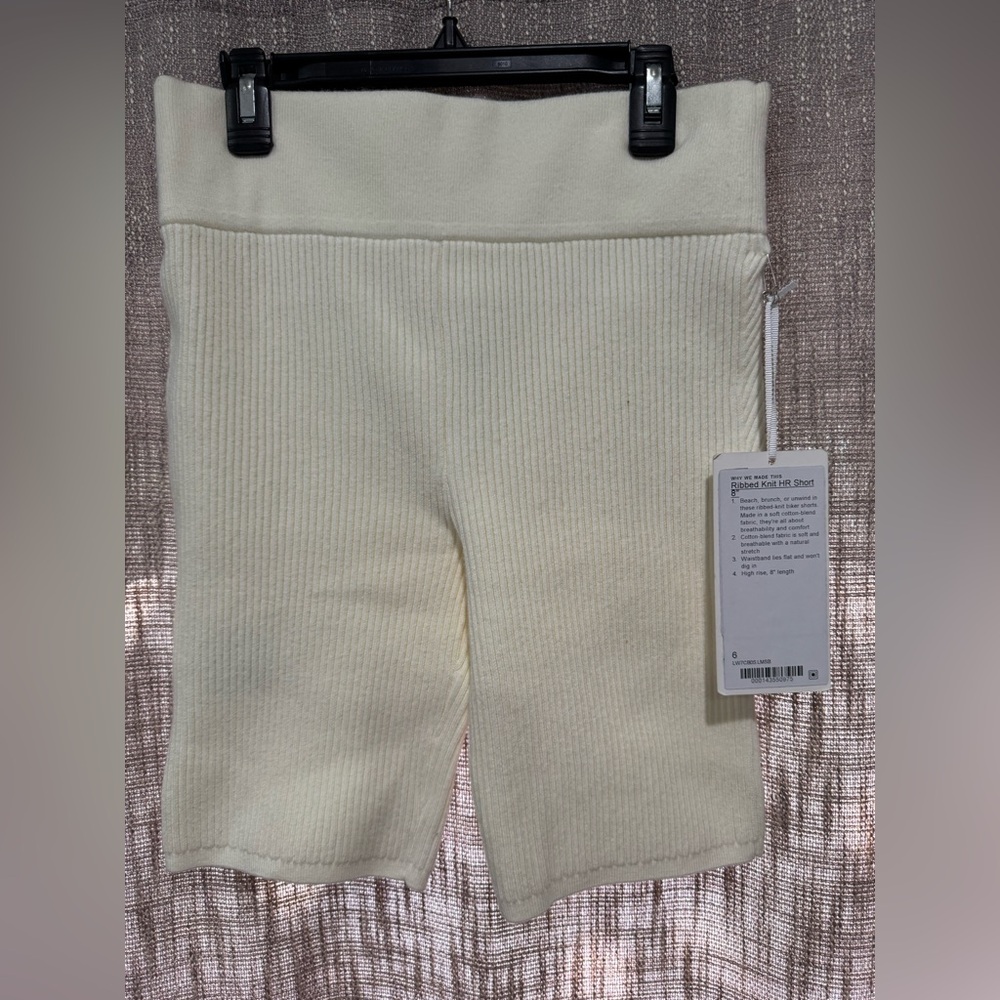 NWT Ribbed Knit High-Rise Short 8" SIZE 6‎ lemon sorbet